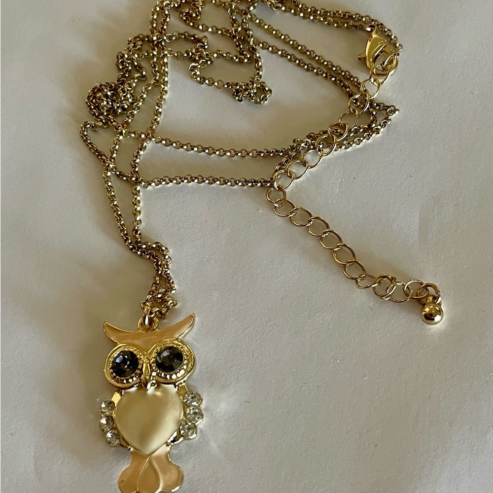 Cute NWOT Gold Owl Necklace - Picture 6 of 6
